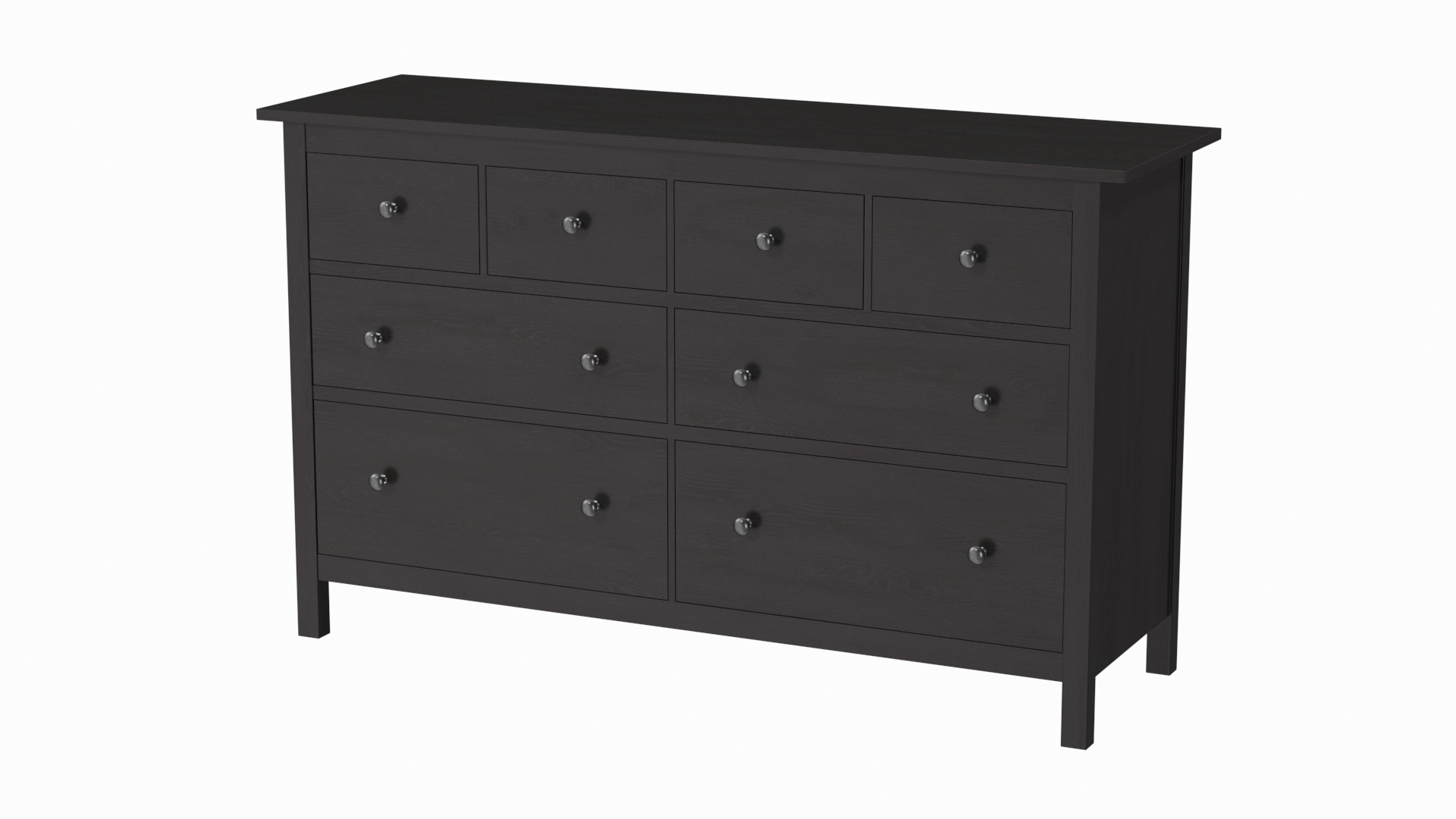 3D 8 Drawer Ikea Dresser Black TurboSquid 1961629