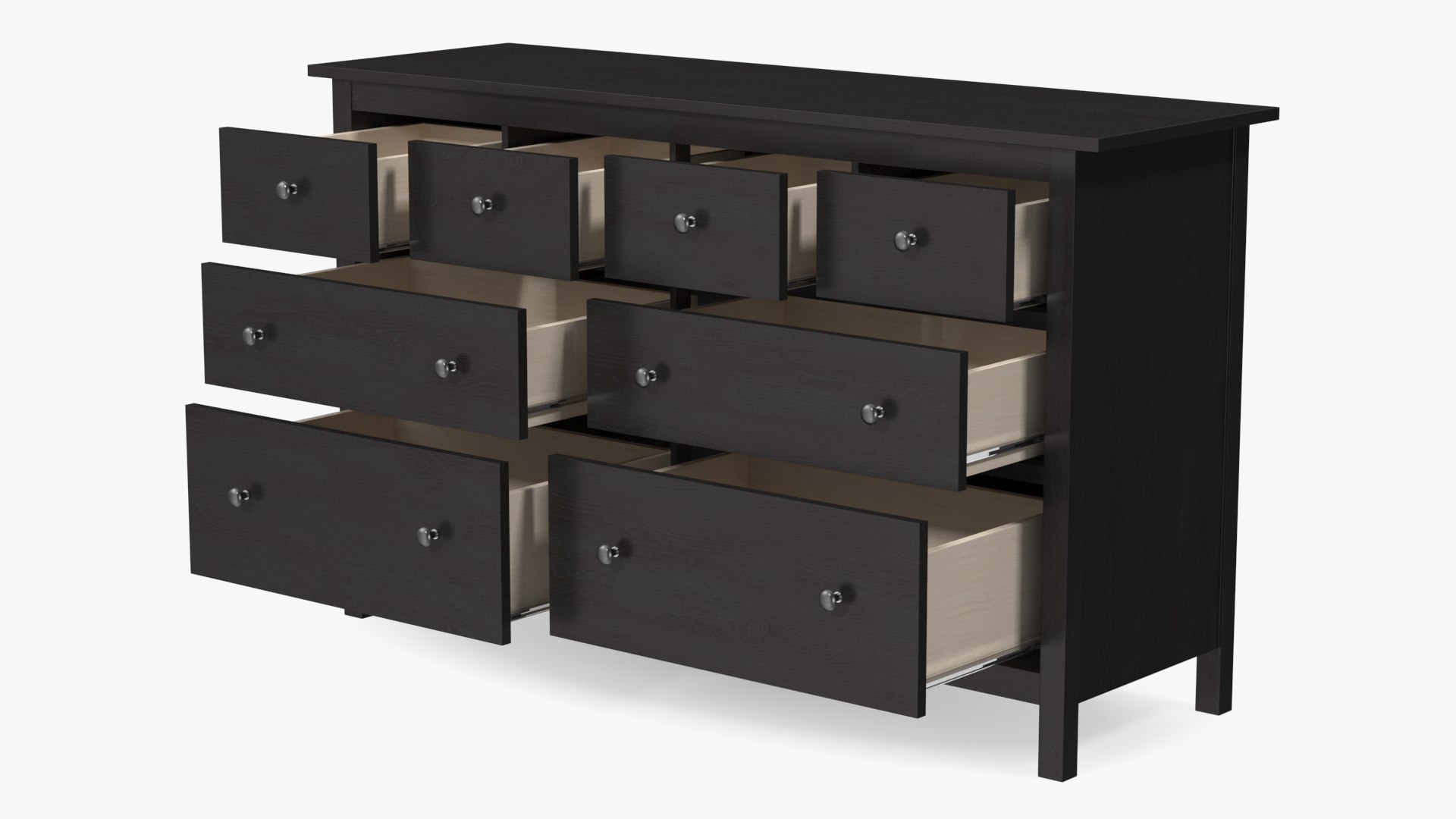 3D 8 Drawer Ikea Dresser Black - 8drawerikeadresserblackvray3dmodel011