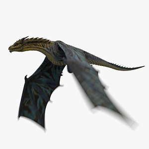 Dragon Blue Gold Animated