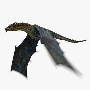 Dragon Blue Gold Animated