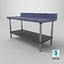3D Old Metal Workbench Low-poly PBR