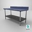 3D Old Metal Workbench Low-poly PBR