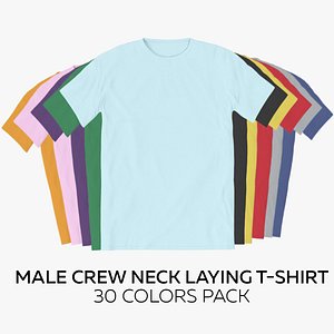 3D Male Crew Neck Laying 30 Colors Pack