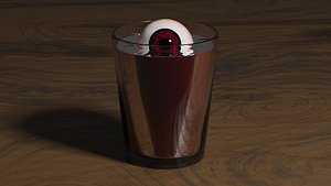 Eyeball in a blood filled glass 3D model