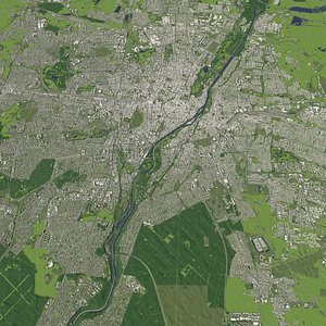 Munich Germany in 20 km x 20 km - city and urban 3D model