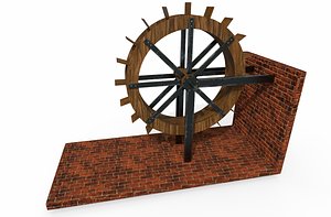 3D model water wheel