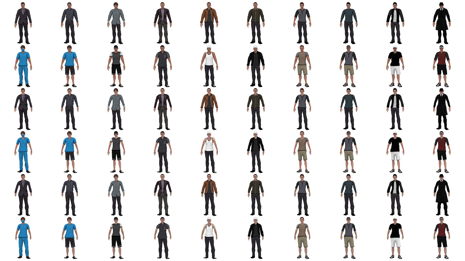 3D Characters pack https://p.turbosquid.com/ts-thumb/cq/423osm/LF/1920x1080whitemalecivilian/png/1722949784/1920x1080/fit_q87/256ee8bbeed3e38f1191e5502fe770a5b069bd6a/1920x1080whitemalecivilian.jpg