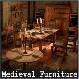 Medieval Furniture  150 Variations 3D model