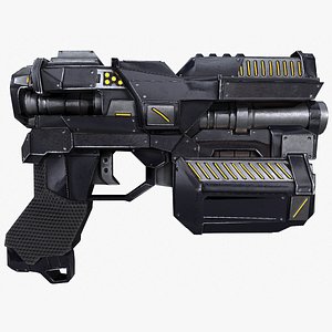 Sci-fi Handgun Pistol Hand Cannon Revolver with Zbrush files
