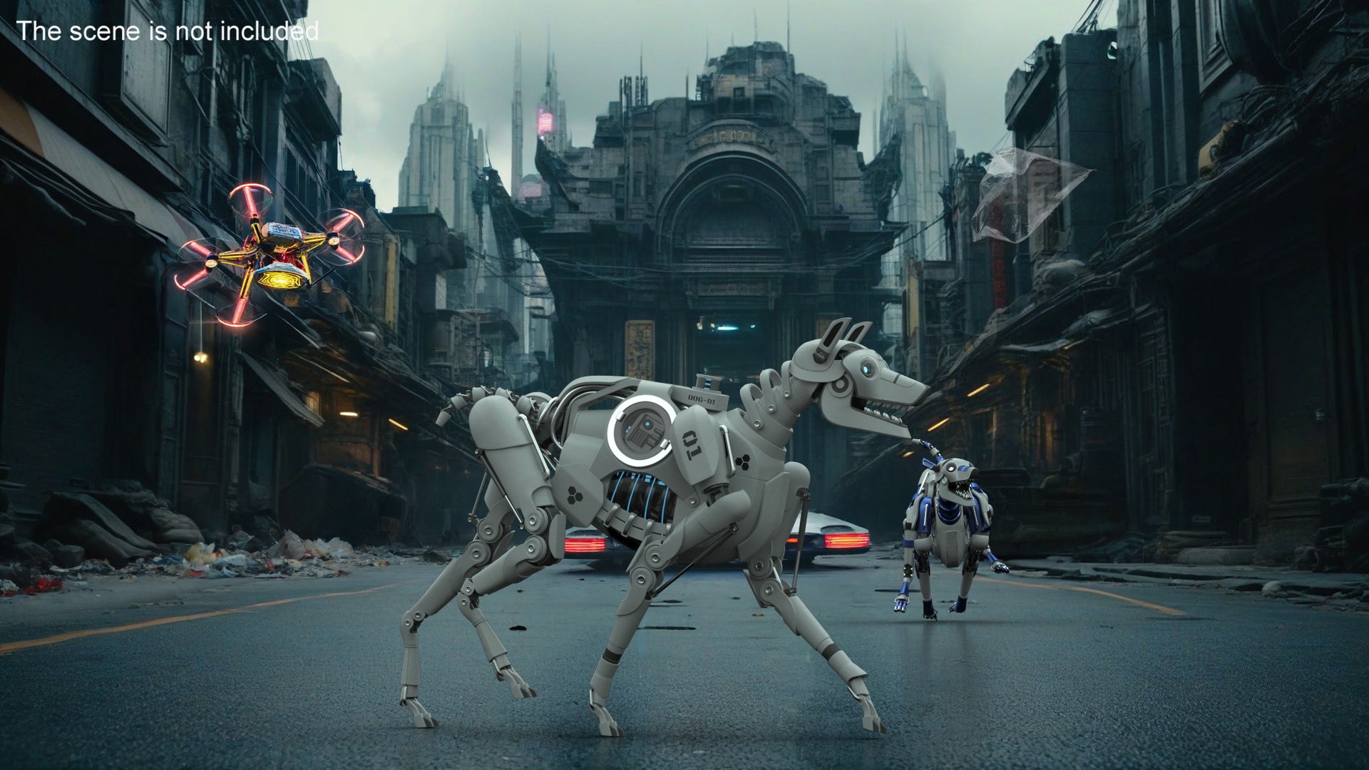 3D Futuristic Robotic Dog White In Walking Pose - TurboSquid 2270194