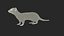 3D model Eurasian Stoat Brown Rigged for Maya