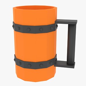 3D tankard wood model