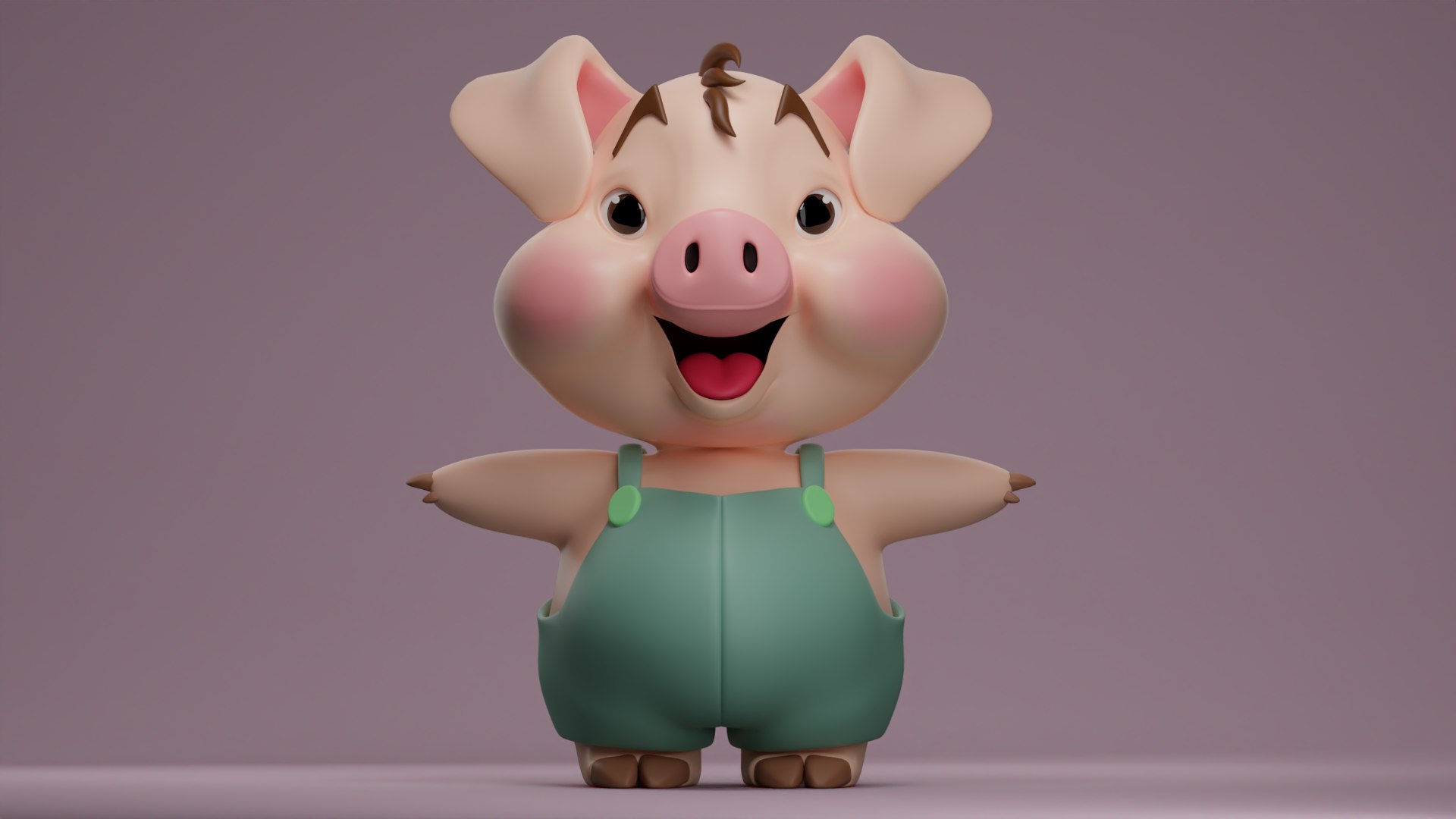 Cute Little Pig Model - TurboSquid 1746070