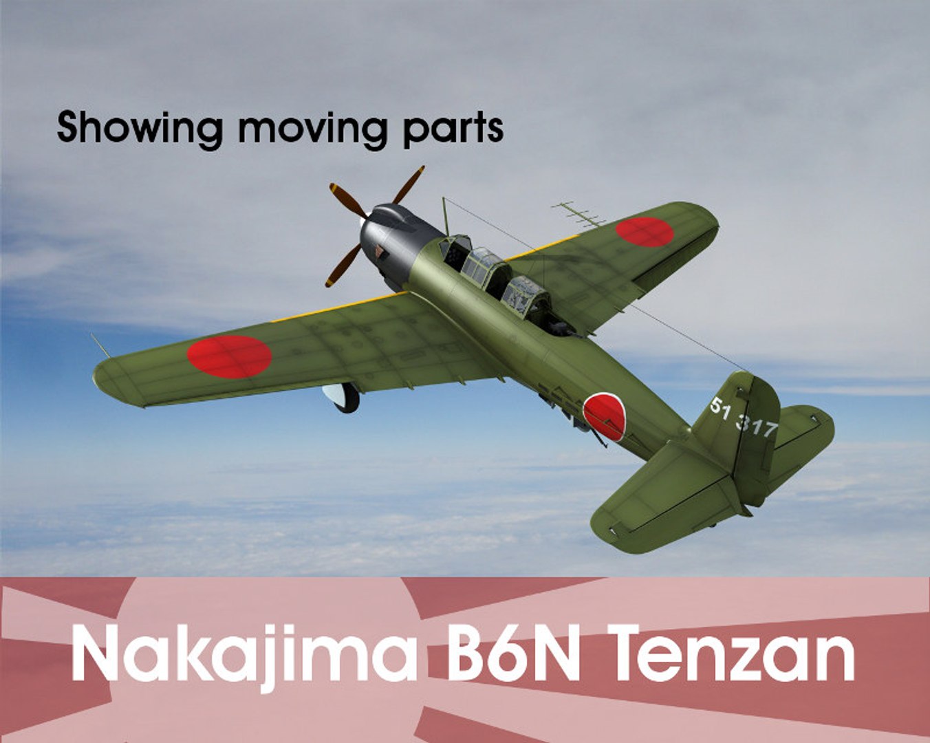 3d Nakajima B6n Tenzan Bomber Model