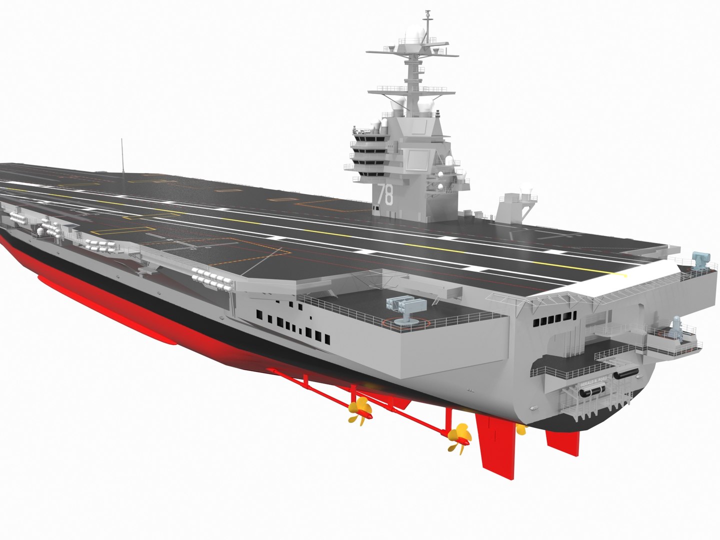 3D Aircraft Carrier USS Gerald R Ford CVN 78 https://p.turbosquid.com/ts-thumb/cq/UrKHzd/My/aircraftcarrierussgeraldr.fordcvn7807/jpg/1750945694/1920x1080/fit_q87/315f73ac58c1dcc22ea2f242b4223b3762d79707/aircraftcarrierussgeraldr.fordcvn7807.jpg