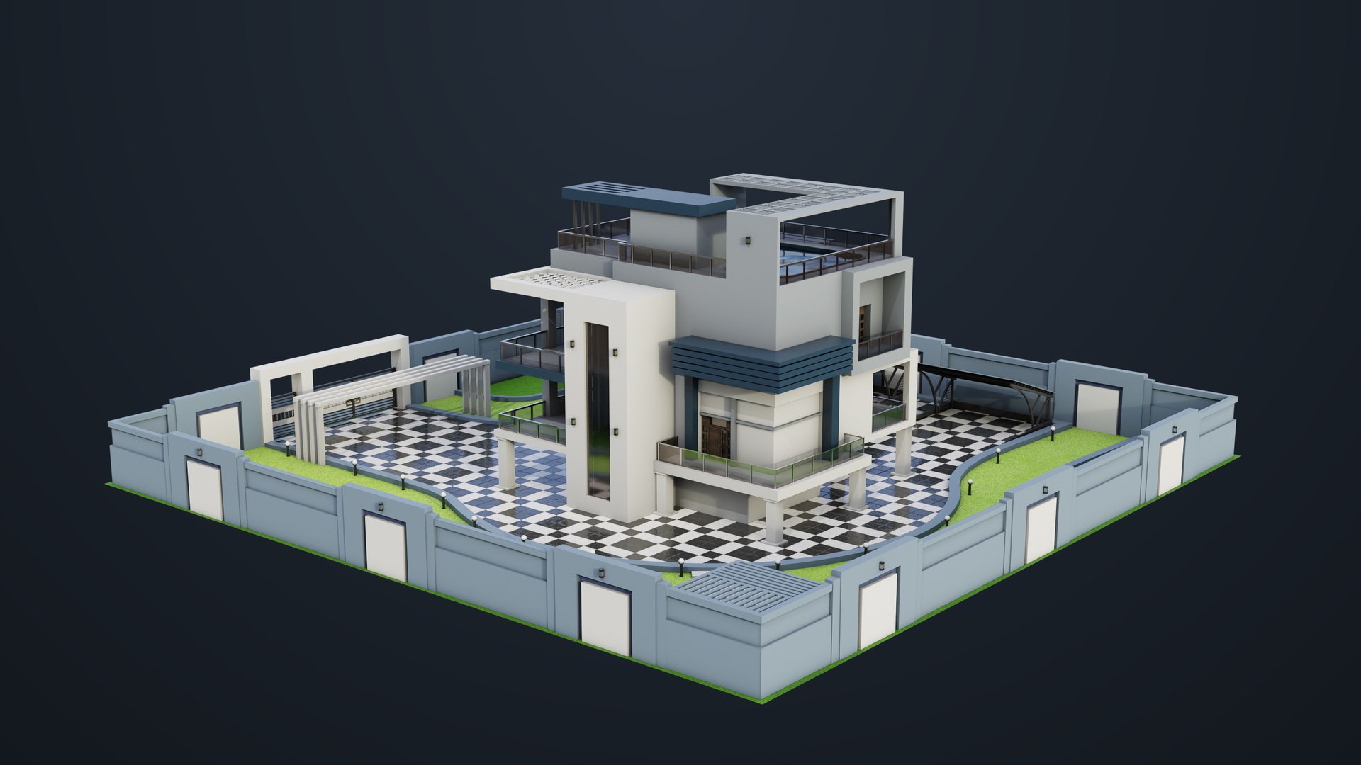 3D Modern Villa House02 with Compound All PBR Unity UE Textures Included https://p.turbosquid.com/ts-thumb/cq/ZU4yMd/5d/bangalow02_00038/jpg/1697685466/1920x1080/fit_q87/82ada712b3b0f16f955f6d16d283f715880a6e96/bangalow02_00038.jpg