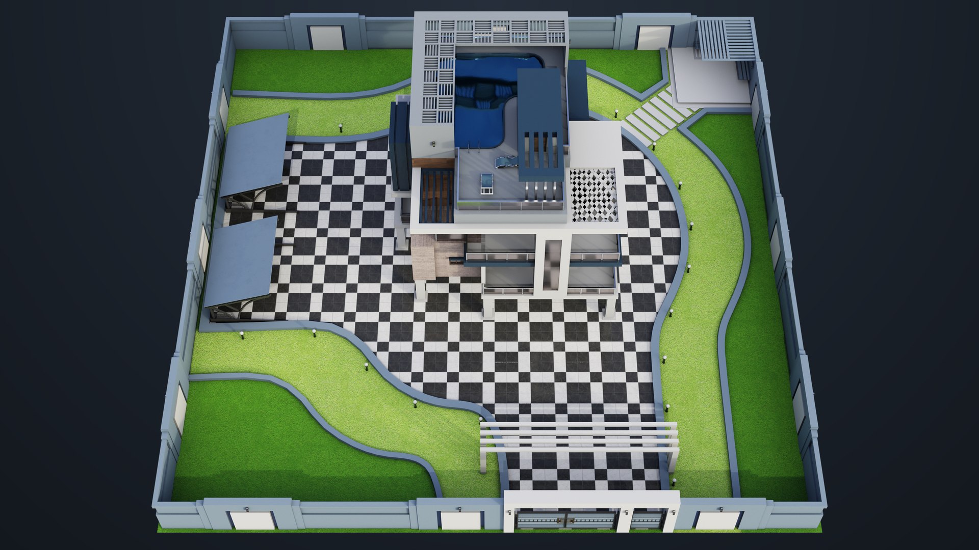 3D Modern Villa House02 with Compound All PBR Unity UE Textures Included https://p.turbosquid.com/ts-thumb/cq/ZU4yMd/Um/bangalow02_00013/jpg/1697685443/1920x1080/fit_q87/5e0b4ee728910b27358d75ea026c796705aaeb90/bangalow02_00013.jpg