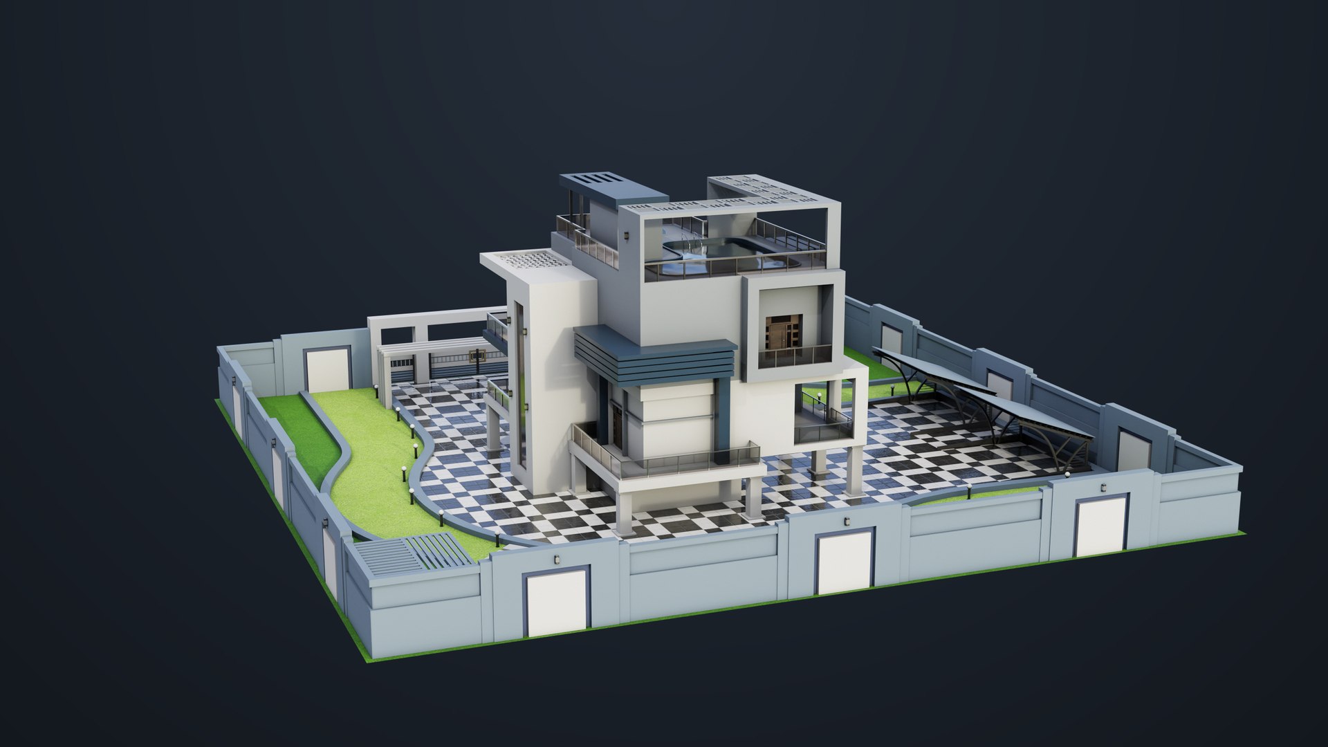 3D Modern Villa House02 with Compound All PBR Unity UE Textures Included https://p.turbosquid.com/ts-thumb/cq/ZU4yMd/Xk/bangalow02_00036/jpg/1697685464/1920x1080/fit_q87/d6a0cec6739e6a04f5fb6248c3c474c3df39aa1d/bangalow02_00036.jpg