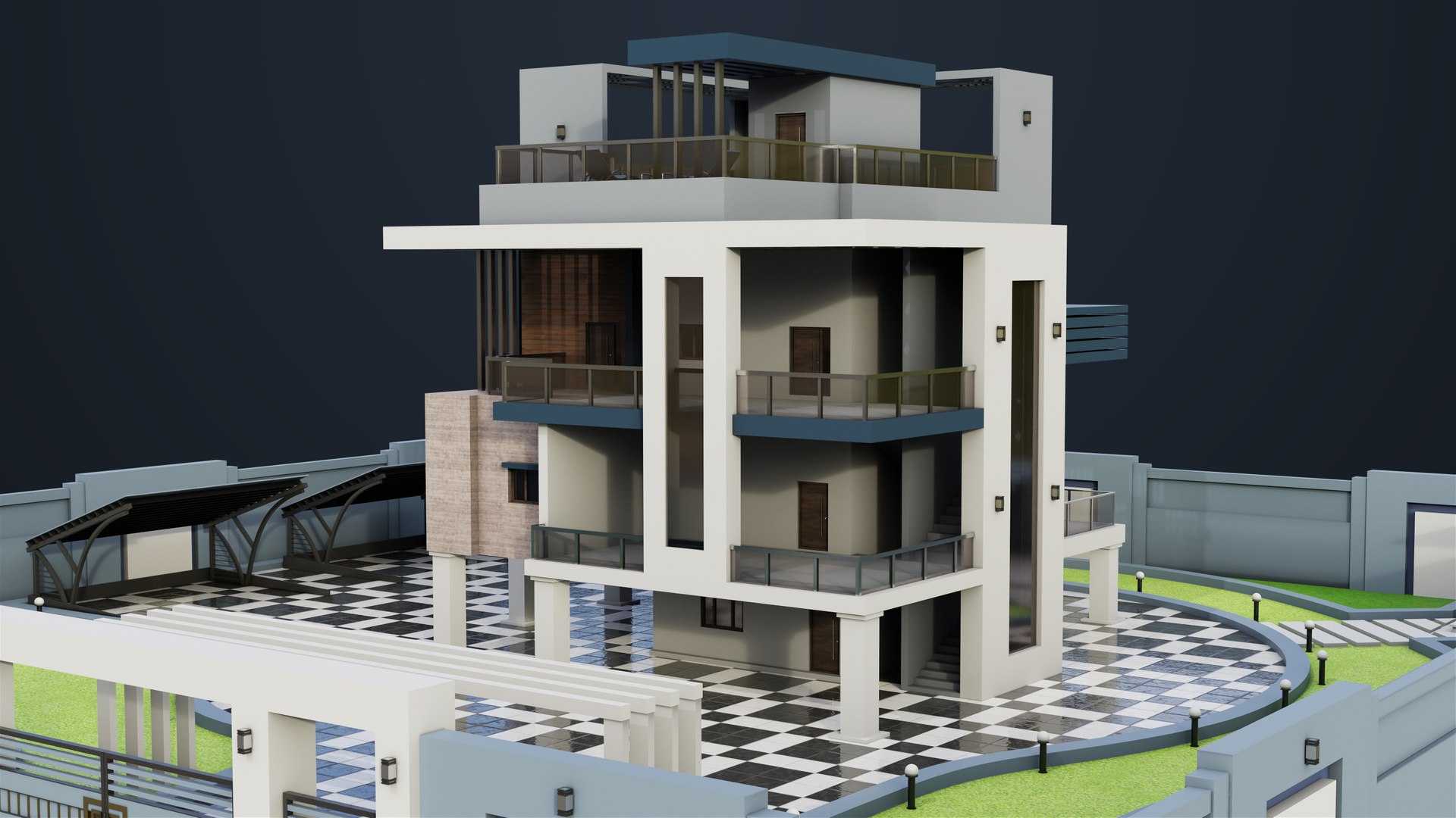 3D Modern Villa House02 with Compound All PBR Unity UE Textures Included https://p.turbosquid.com/ts-thumb/cq/ZU4yMd/vu/bangalow02_00009/jpg/1697685435/1920x1080/fit_q87/ce3926f2abee794fc6f943bba0dabe38f7dec407/bangalow02_00009.jpg