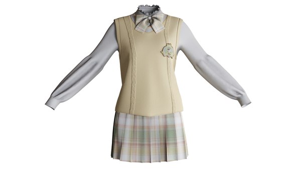 Student uniform japanese style yellow v31 model