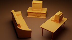 5 Pc Mini Furniture for 3D Printing model