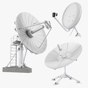 3D model Dish Antennas Collection