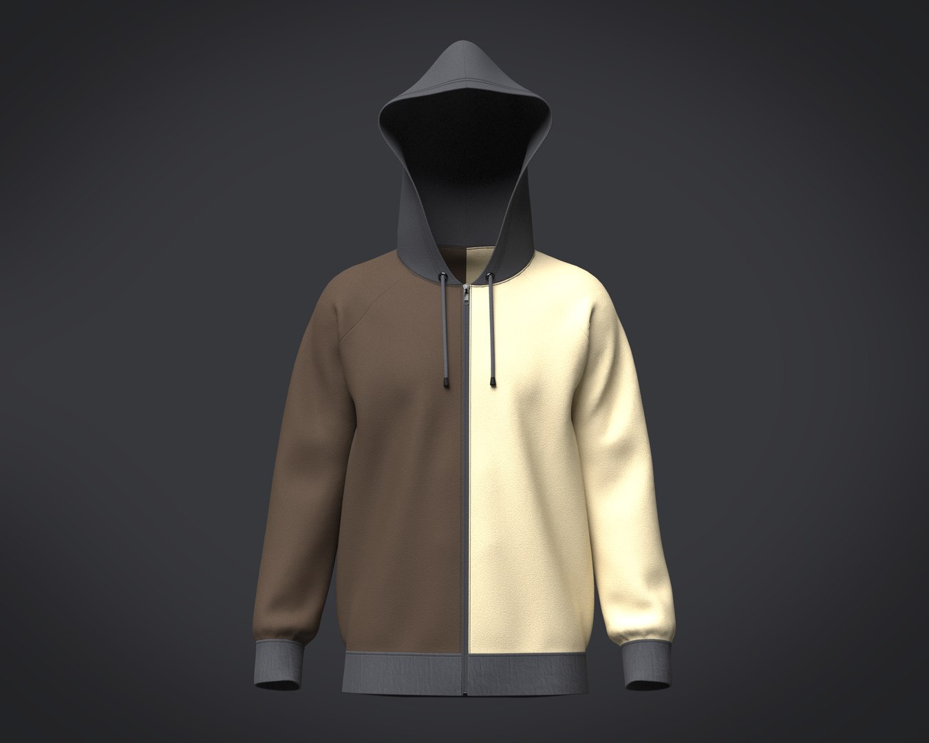 Mens Two Color Hoodie 3D Model TurboSquid 1940610