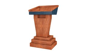 3D Wooden Speech Podium model