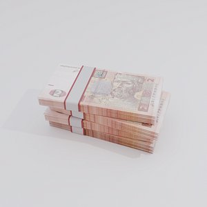 2 Ukraine Ukrainian hryvnia Currency 3D model