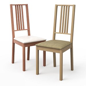 borje light wood dining chair 3d model