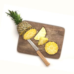3D cutting board knife pineapple model