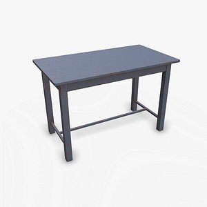 3D Simple Old Metal Table Low-poly PBR model