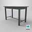 3D Simple Old Metal Table Low-poly PBR model