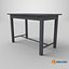 3D Simple Old Metal Table Low-poly PBR model