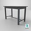 3D Simple Old Metal Table Low-poly PBR model