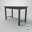 3D Simple Old Metal Table Low-poly PBR model