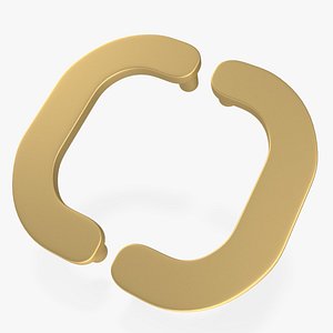 3D Door Handles Flat Square Gold model