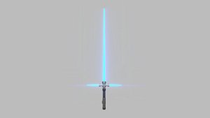 Star Wars Lightsaber Crossguard 02 Blue - SciFi Weapon