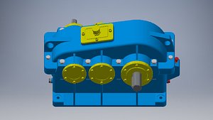 3D Two-stage gearbox 3 D model