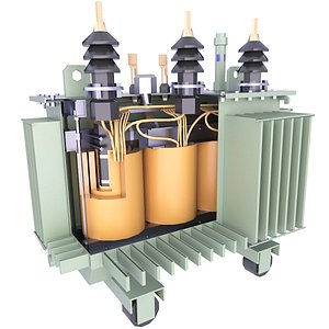 Oil Industrial Transformer Low Scheme Diagram 18 3D model