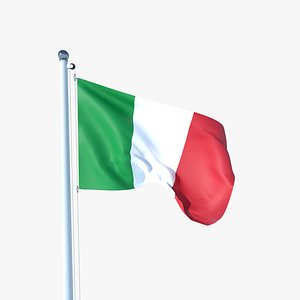 3D model Animated Flag of Italy