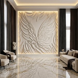modern panel wall decor set relief stl mural CNC 255