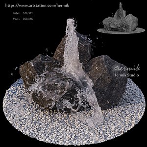 Rock Waterfall fountains 3D model