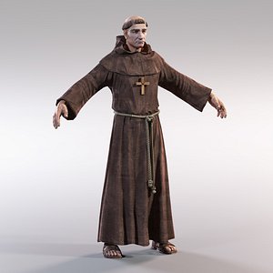 3d obj medieval monk