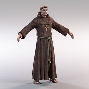 Medieval Monk (lowpoly)