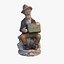 Old man statue high-poly 3D model
