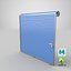Blue Closed Shutter Rolling Door model