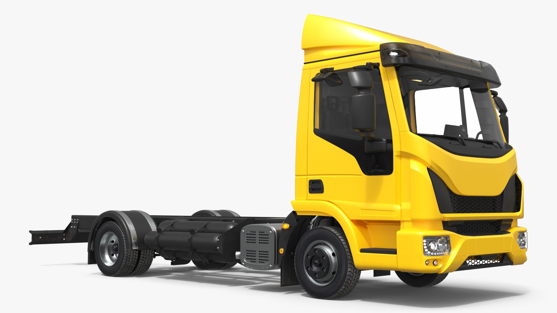Medium Duty Chassis Cab Truck Yellow 3D model preview