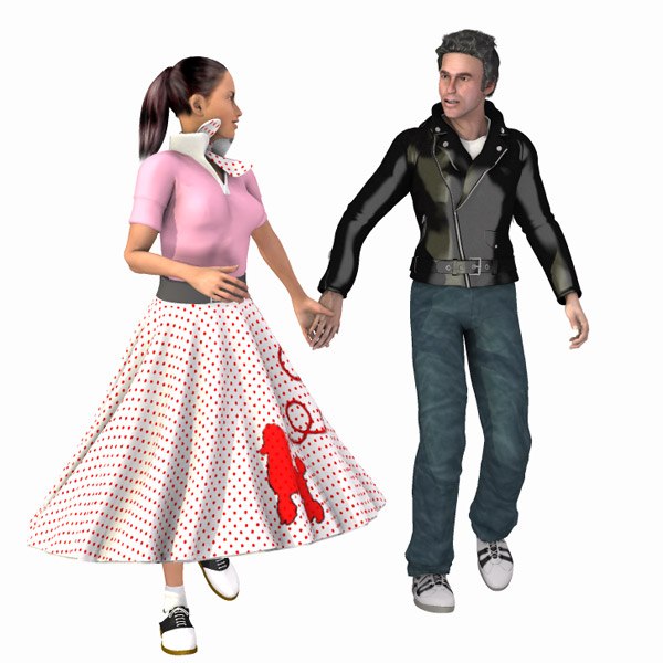 50s top skirt 3d