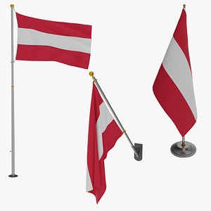 Austrian flags 3D